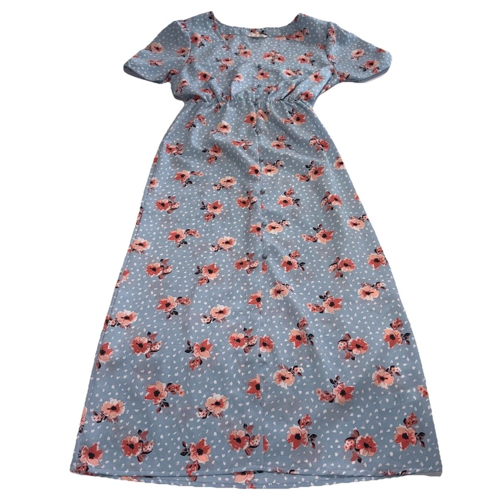 Full Circle Trends Blue Floral Petite Small Summer Dress